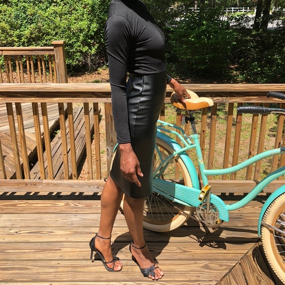 Leatherette Black Dress - Picture 5 of 6